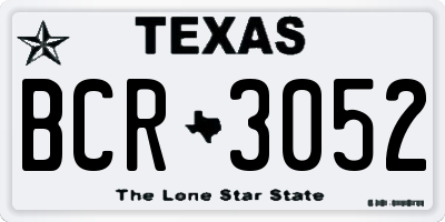 TX license plate BCR3052