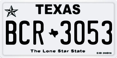 TX license plate BCR3053