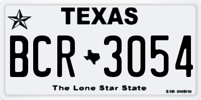 TX license plate BCR3054