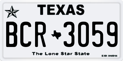 TX license plate BCR3059