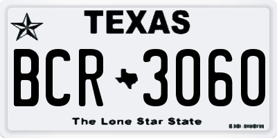 TX license plate BCR3060