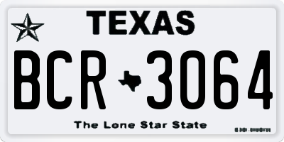 TX license plate BCR3064