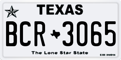 TX license plate BCR3065