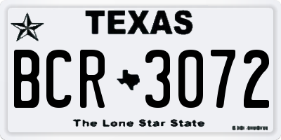 TX license plate BCR3072