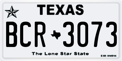 TX license plate BCR3073