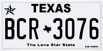TX license plate BCR3076