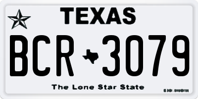TX license plate BCR3079
