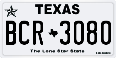 TX license plate BCR3080