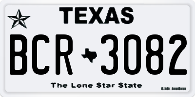 TX license plate BCR3082