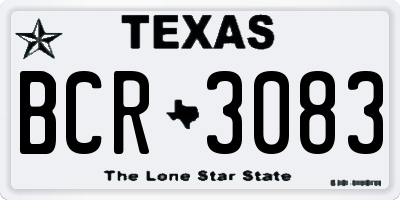 TX license plate BCR3083