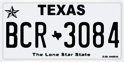 TX license plate BCR3084