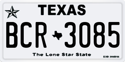 TX license plate BCR3085