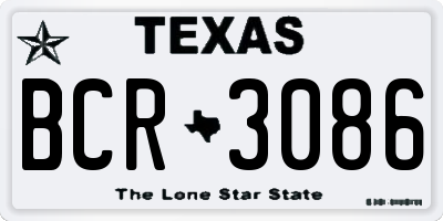 TX license plate BCR3086