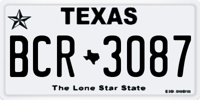 TX license plate BCR3087