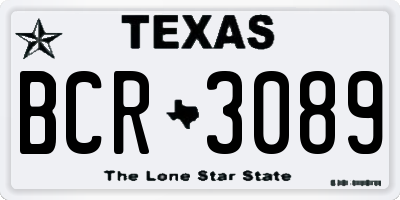 TX license plate BCR3089