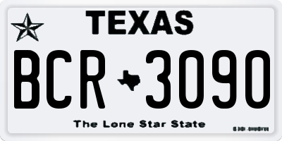 TX license plate BCR3090