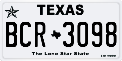 TX license plate BCR3098