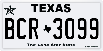 TX license plate BCR3099