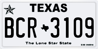 TX license plate BCR3109