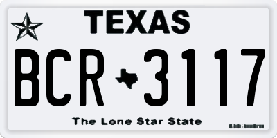 TX license plate BCR3117