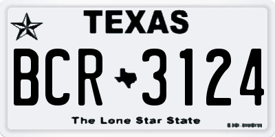 TX license plate BCR3124