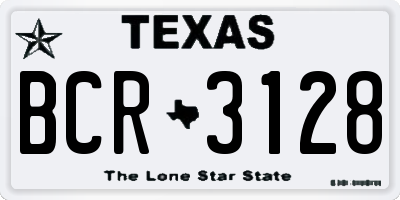 TX license plate BCR3128