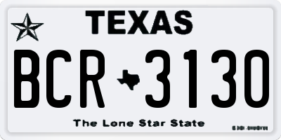 TX license plate BCR3130