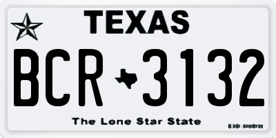 TX license plate BCR3132