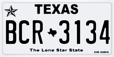 TX license plate BCR3134