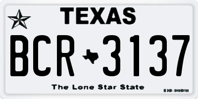 TX license plate BCR3137
