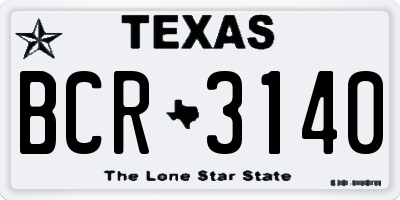 TX license plate BCR3140