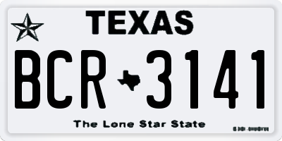 TX license plate BCR3141