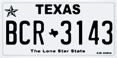 TX license plate BCR3143