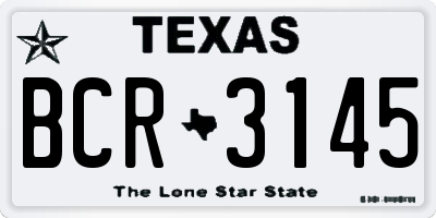 TX license plate BCR3145