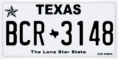 TX license plate BCR3148