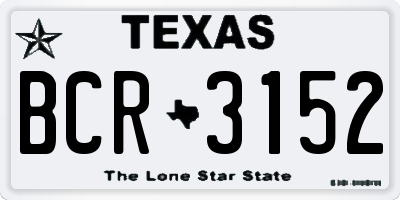 TX license plate BCR3152