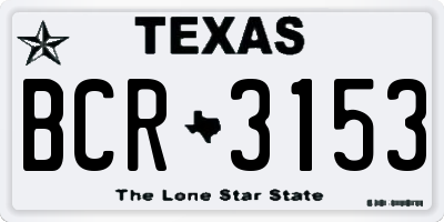 TX license plate BCR3153