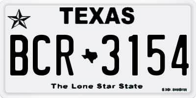 TX license plate BCR3154