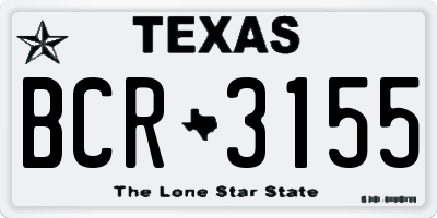 TX license plate BCR3155