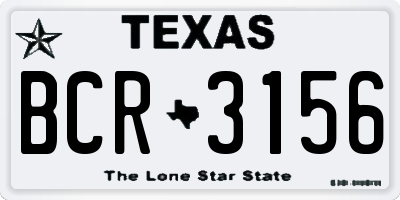 TX license plate BCR3156