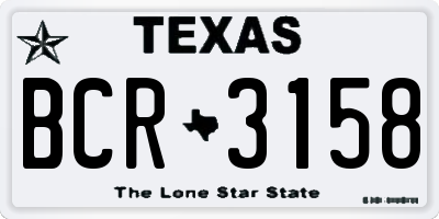 TX license plate BCR3158