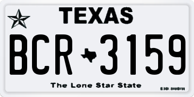 TX license plate BCR3159