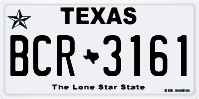 TX license plate BCR3161