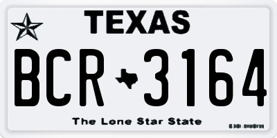 TX license plate BCR3164