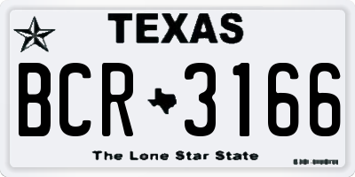 TX license plate BCR3166