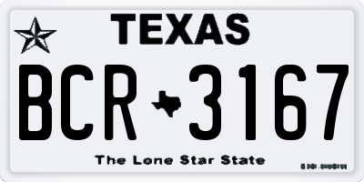 TX license plate BCR3167