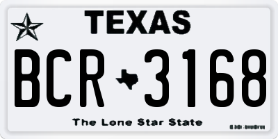 TX license plate BCR3168