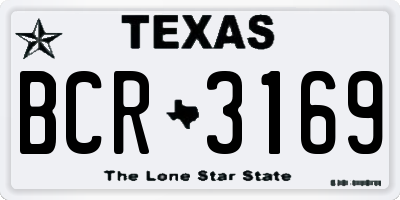 TX license plate BCR3169