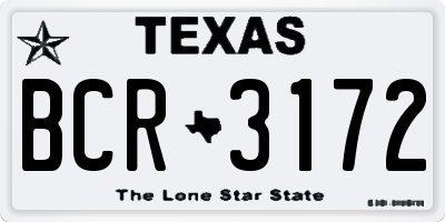 TX license plate BCR3172