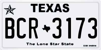 TX license plate BCR3173